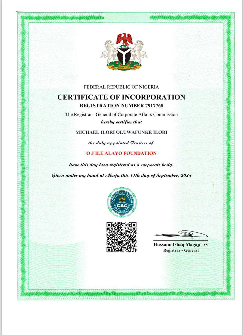 Certificate of Incorporation - Registration Number 7917768